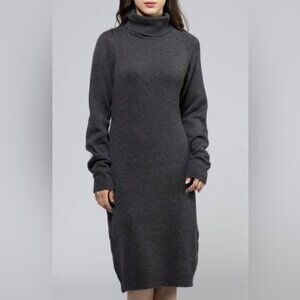 Uniqlo Wool Blend Turtleneck Sweater Dress Heavy Knit Small
